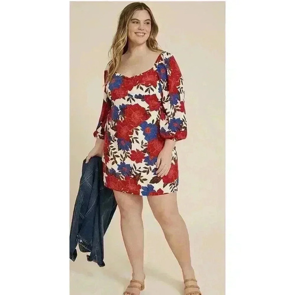 Maurice’s Floral Sweetheart Babydoll Mini Dress Large NEW Feminine Romantic - Picture 1 of 3